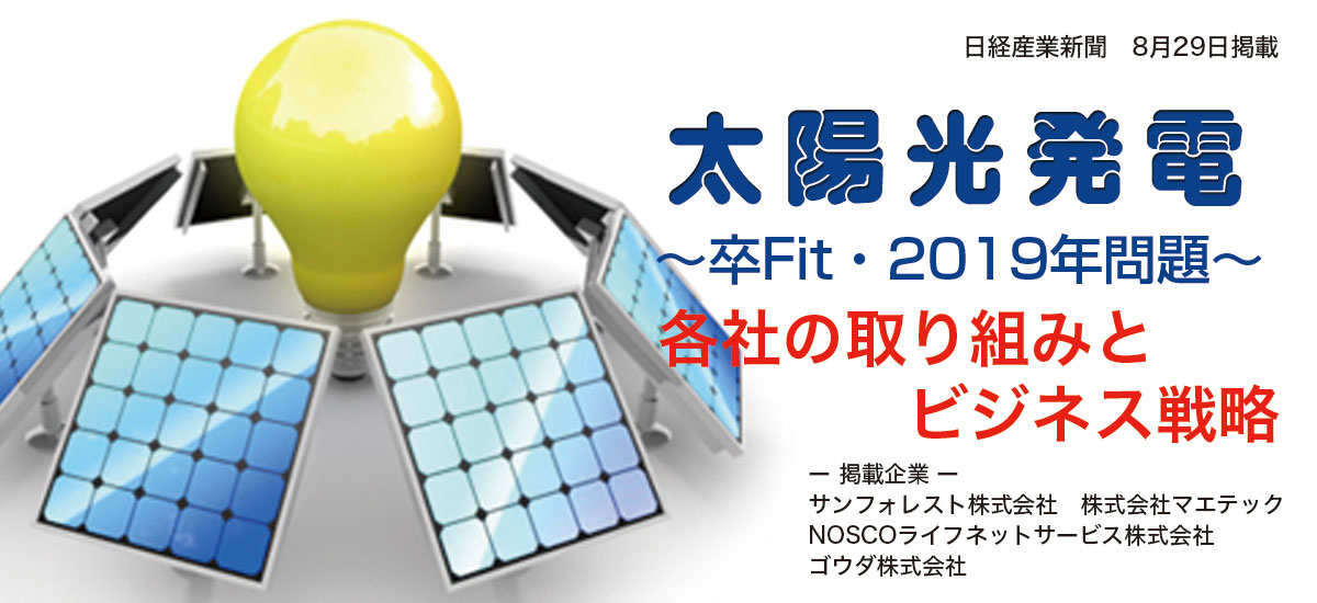 太陽光発電〜卒Fit・2019年問題〜　各社の取り組みとビジネス戦略のイメージ画像