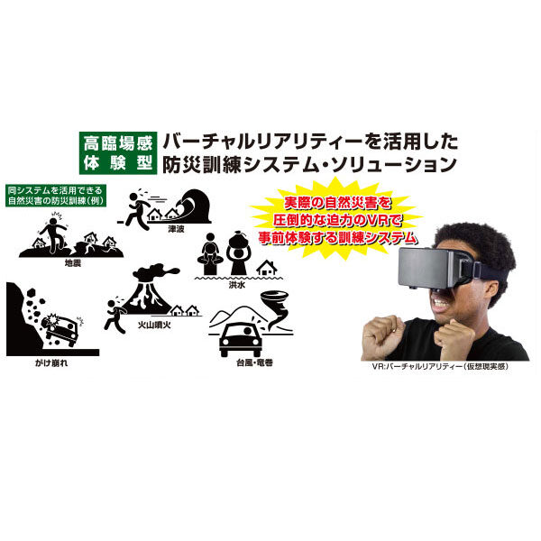 バーチャルリアリティーを活用し防災訓練システム・ソリューションのイメージ画像