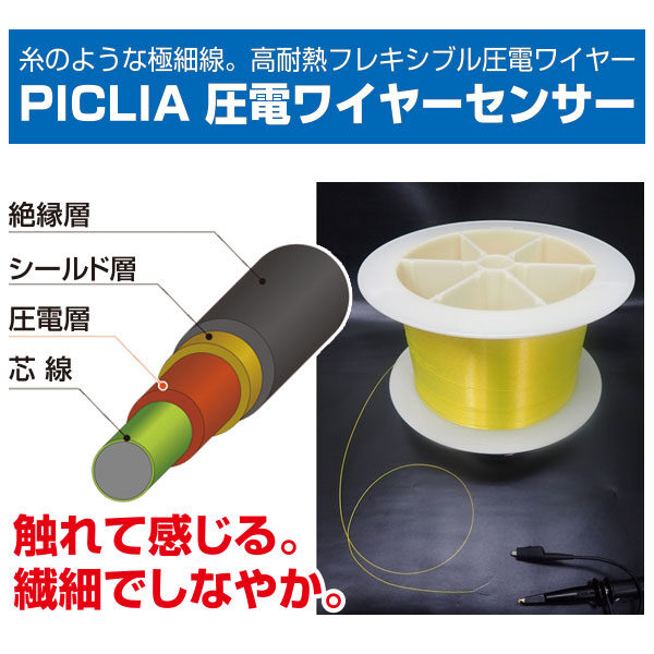 パッと見は糸!!高耐熱PICLIA圧電ワイヤーセンサーのイメージ画像